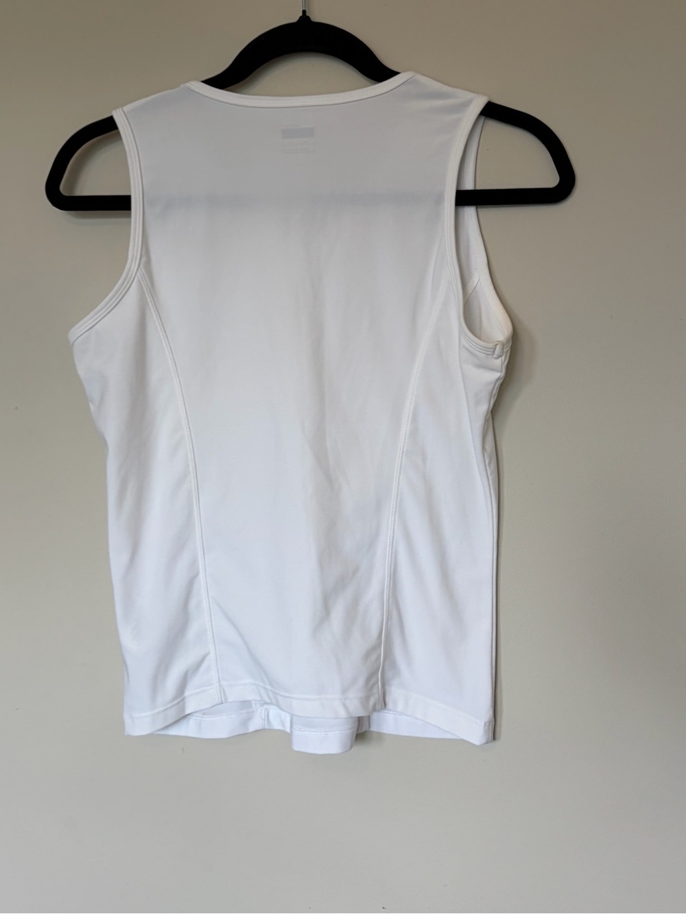Nike White V-Neck Women's Athletic Tank with Swoosh - Picture 2 of 3